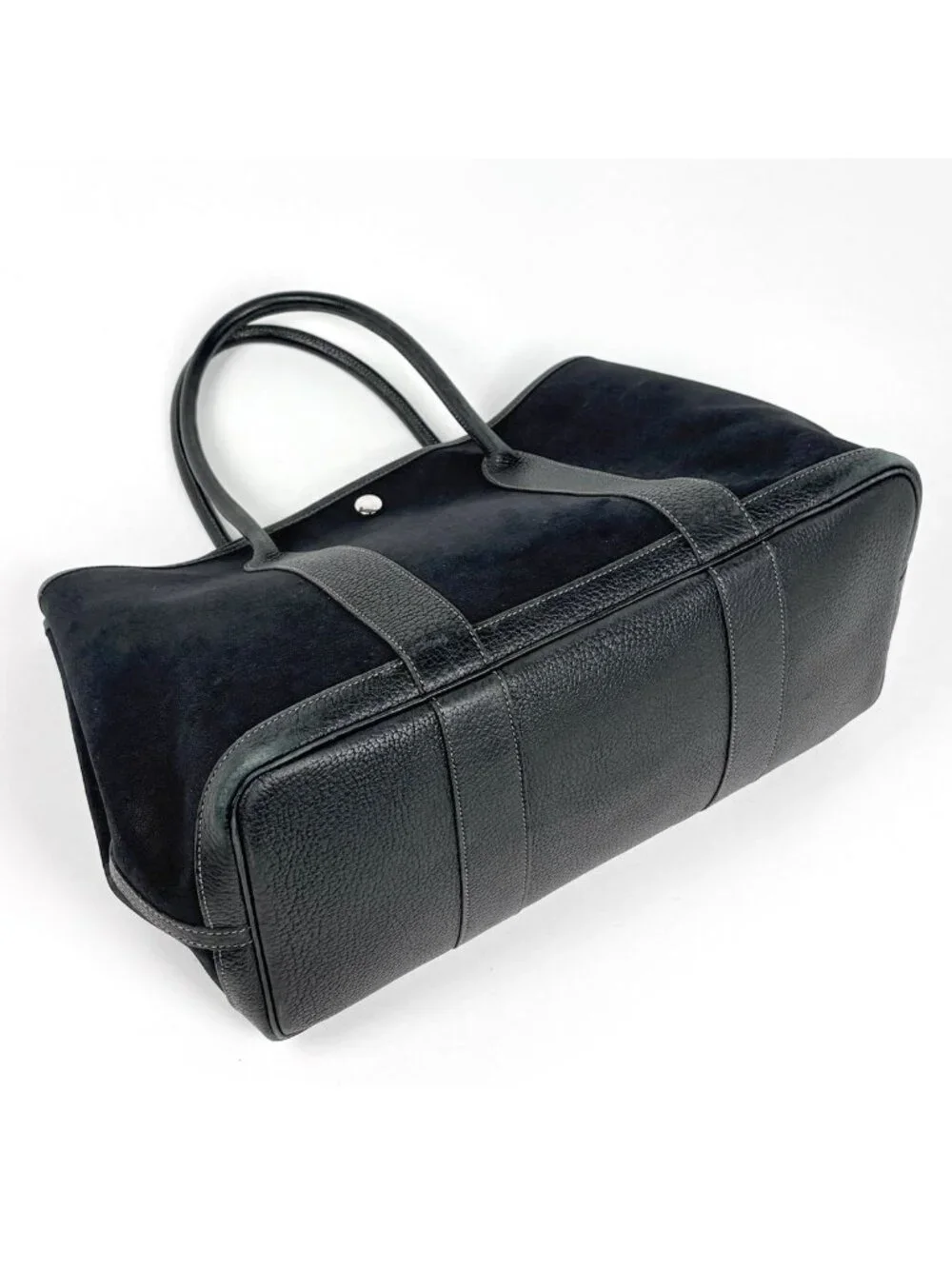 Hermes Garden Party PM Tote Toile Officier Noir